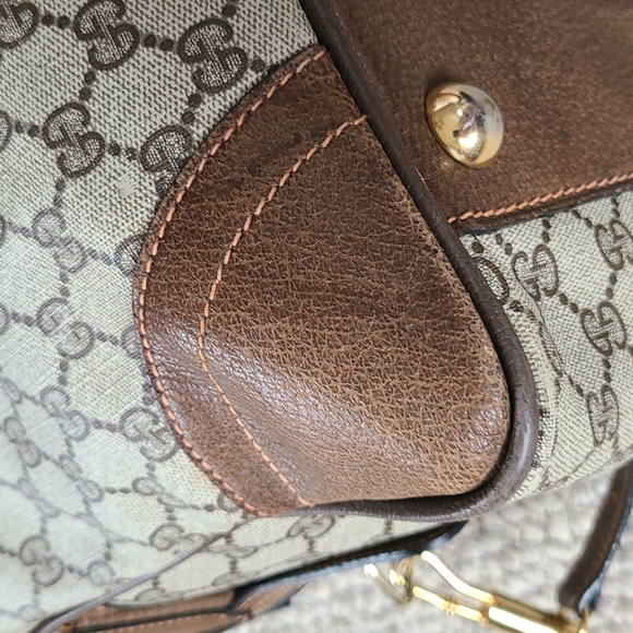 GUCCI suitcase oversized large travel satchel vintage, GG logo RARE original key - Picture 7 of 14